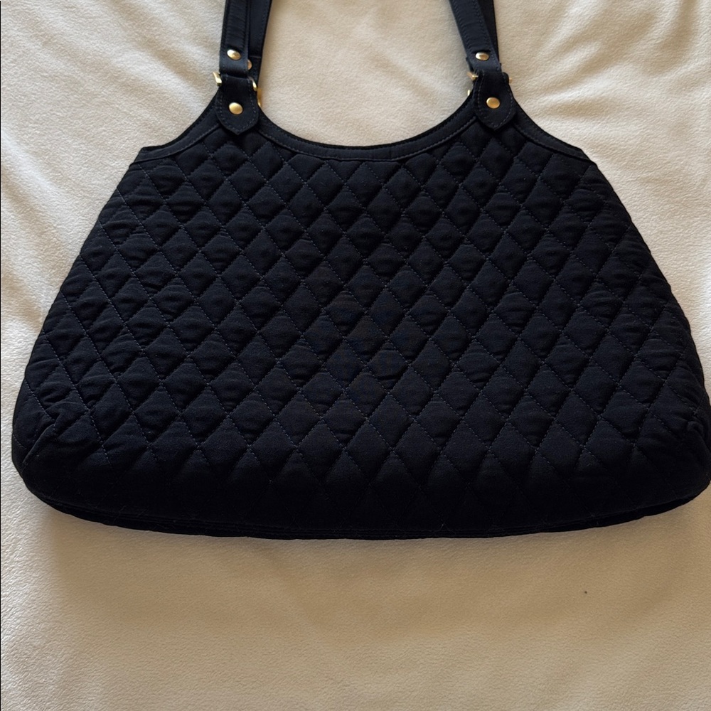 Vera Bradley Black Quilted Tote Bag - Picture 2 of 9